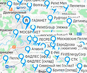 Карта поставщиков пеллет в России и Беларуси